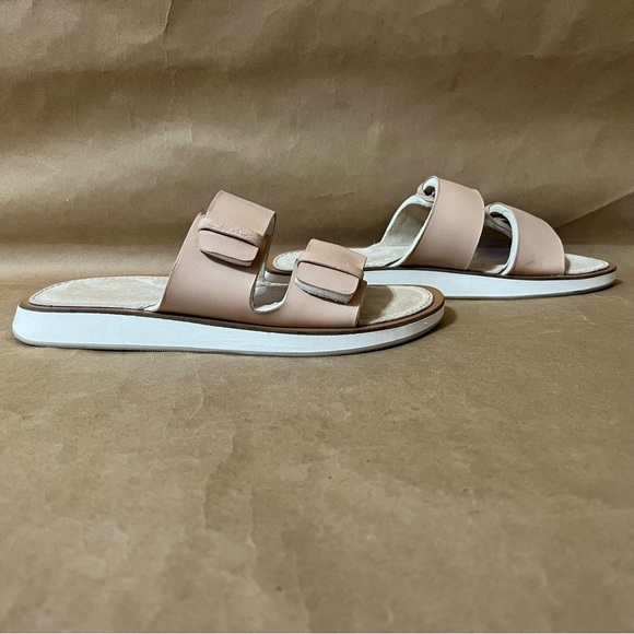 Rag & Bone | Parker Slide Sandals Sheep Nappa Leather Two Strap Stone Size 9.5 - Picture 3 of 16